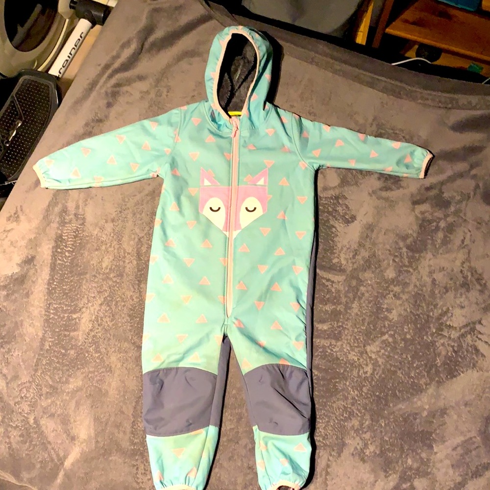 Impidimpi (Swiss) Toddler Snow Suit - turquoise & fox - size 98-104 cm (2-3T)
